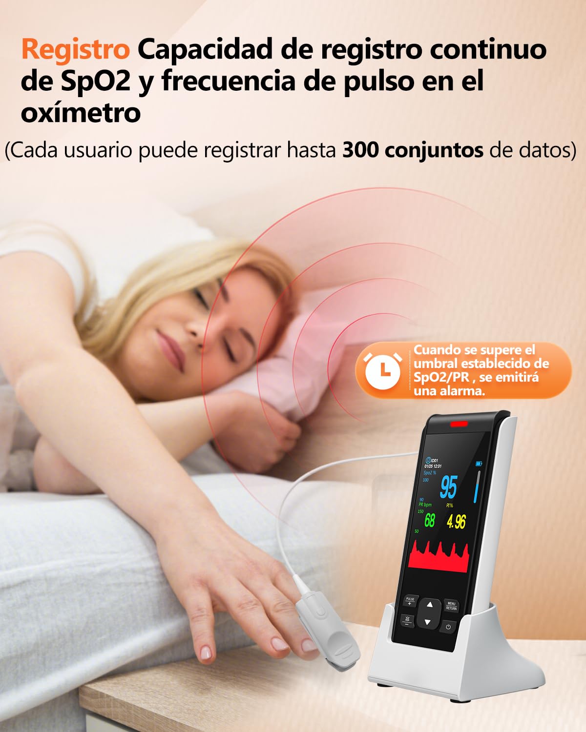 HealthTree 50F Pulsioxímetro de Dedo Recargable, Oxímetro Bluetooth Portátil, Precisión ±1% con Pantalla OLED Lectura 5-8s Saturacion Oxigeno (SpO2), Frecuencia Cardíaca y PI para Deporte Viajes Hogar