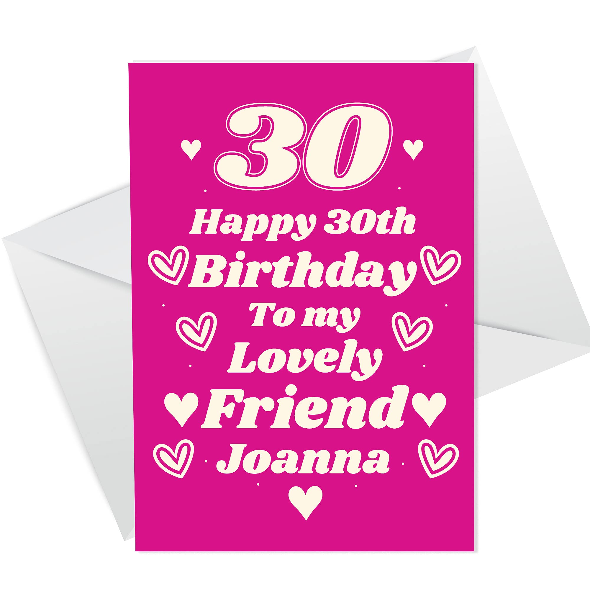 Personalised Birthday Card For Bestie Best Friend 30th Birthday Card For Her Women