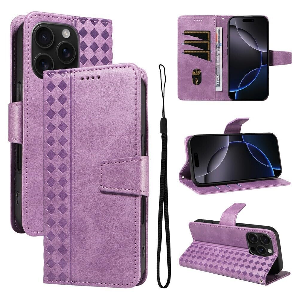 Generic Étui compatible avec iPhone SE 2020/SE 2022 (couleur : violet) Portefeuille en cuir à motif peint Étui à rabat magnétique avec fentes pour cartes élégantes