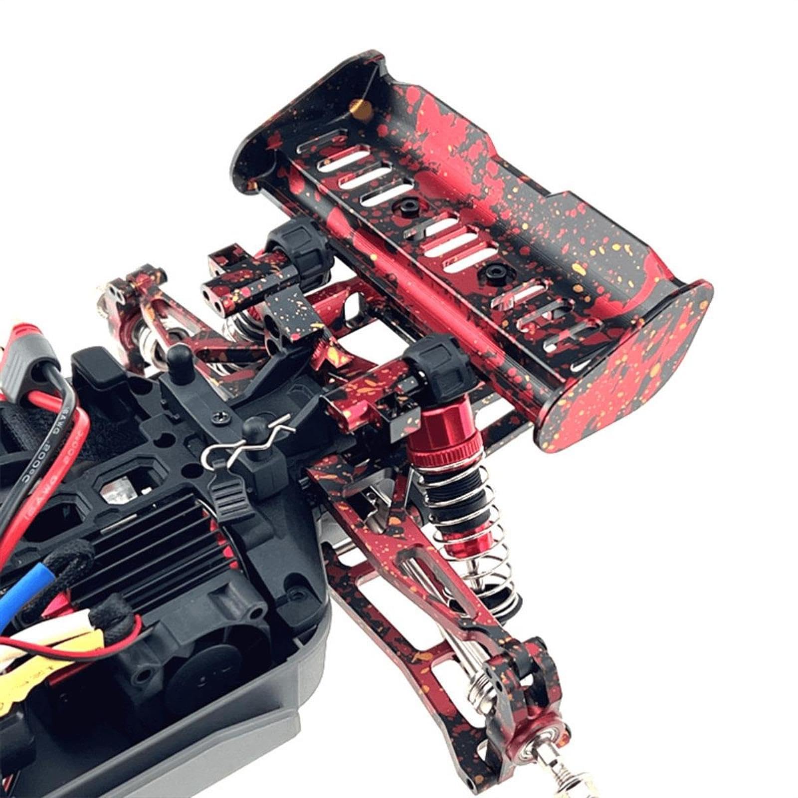 Soporte de Fijación de Cola RC, Accesorio de Simulación Resistente, Modificado para Bricolaje, Reemplaza El Alerón Trasero para Coche RC 1/16 16213 16, Negro Rojo