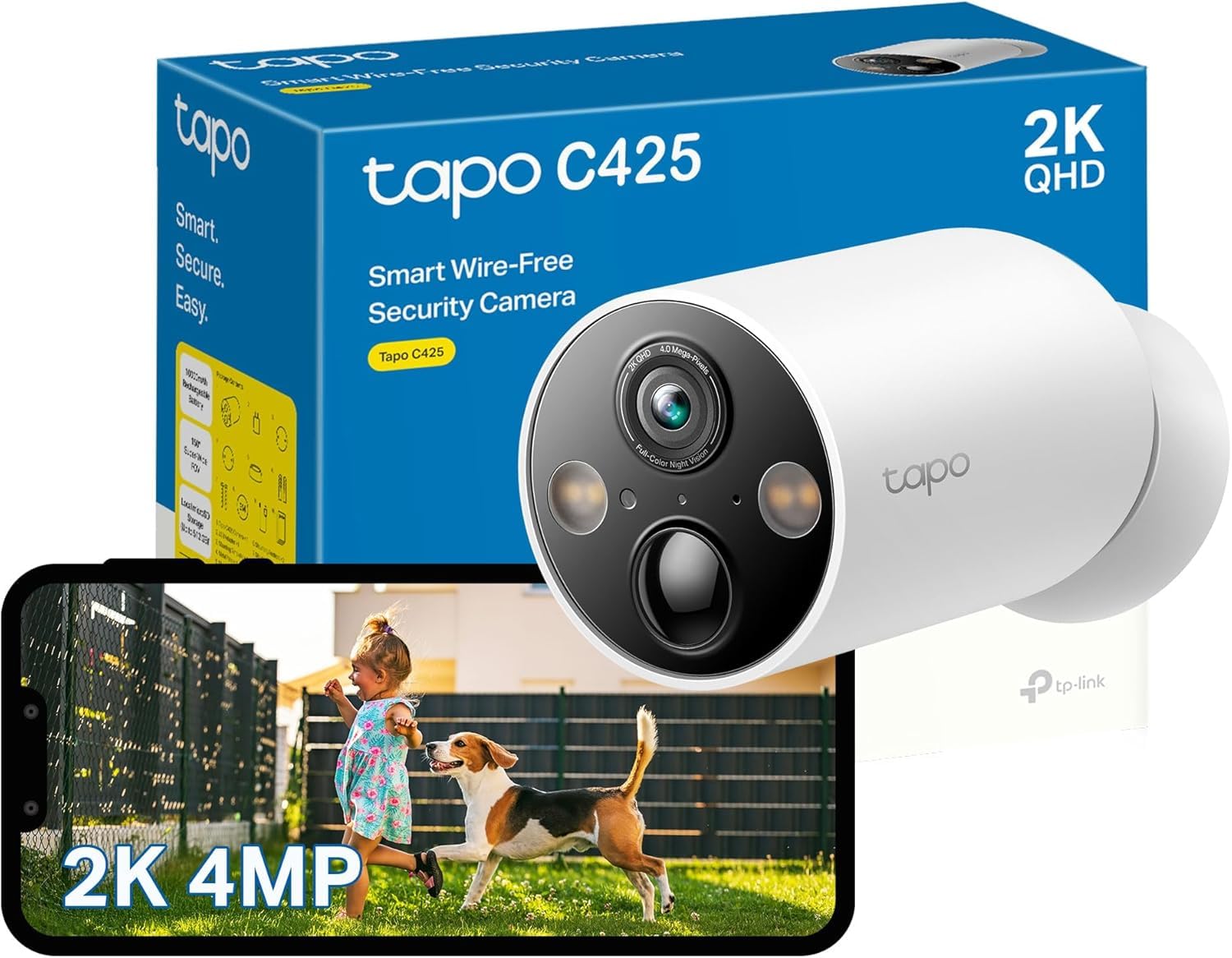 TP-Link Tapo Wire-Free MagCam, Indoor/Outdoor 2K Battery Powered