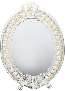 DOITOOL Vintage Makeup Mirror Tabletop Vanity Mirror for Dressing Table Household Use High-Definition Reflective Elegant Ornate Design for Daily Makeup Grooming