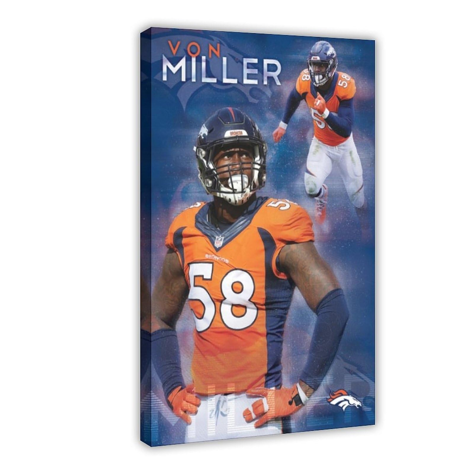 SYLaby Von Miller Rugby Player Poster944 Canvas Poster Wall Art Decor Print Picture Paintings for Living Room Bedroom Decoration Frame:24x36inch(60x90cm)