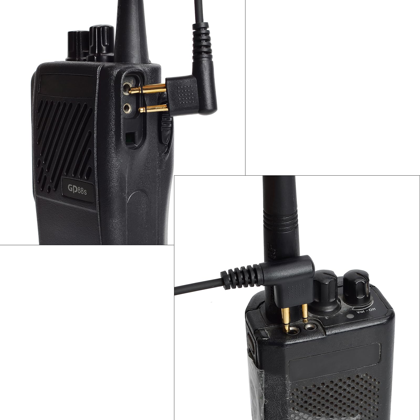 2-Pin Funkgeräte Headset mit Mikrofon PTT (5 Stück) | Kompatibel mit Motorola CP040 DP1400 GP300 Hyera Two Way Radio