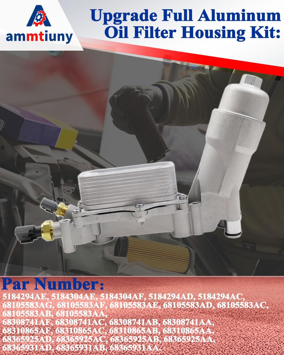1set Upgrade Full Aluminum Oil Filter Housing Kit 926-959 926-876 For 2011-2018 Wrangler JK 926-959-BK,2011-2016 Dodge,for 200 300 Ram 3.6L 5184294AC 68105583AF 68310865AF
