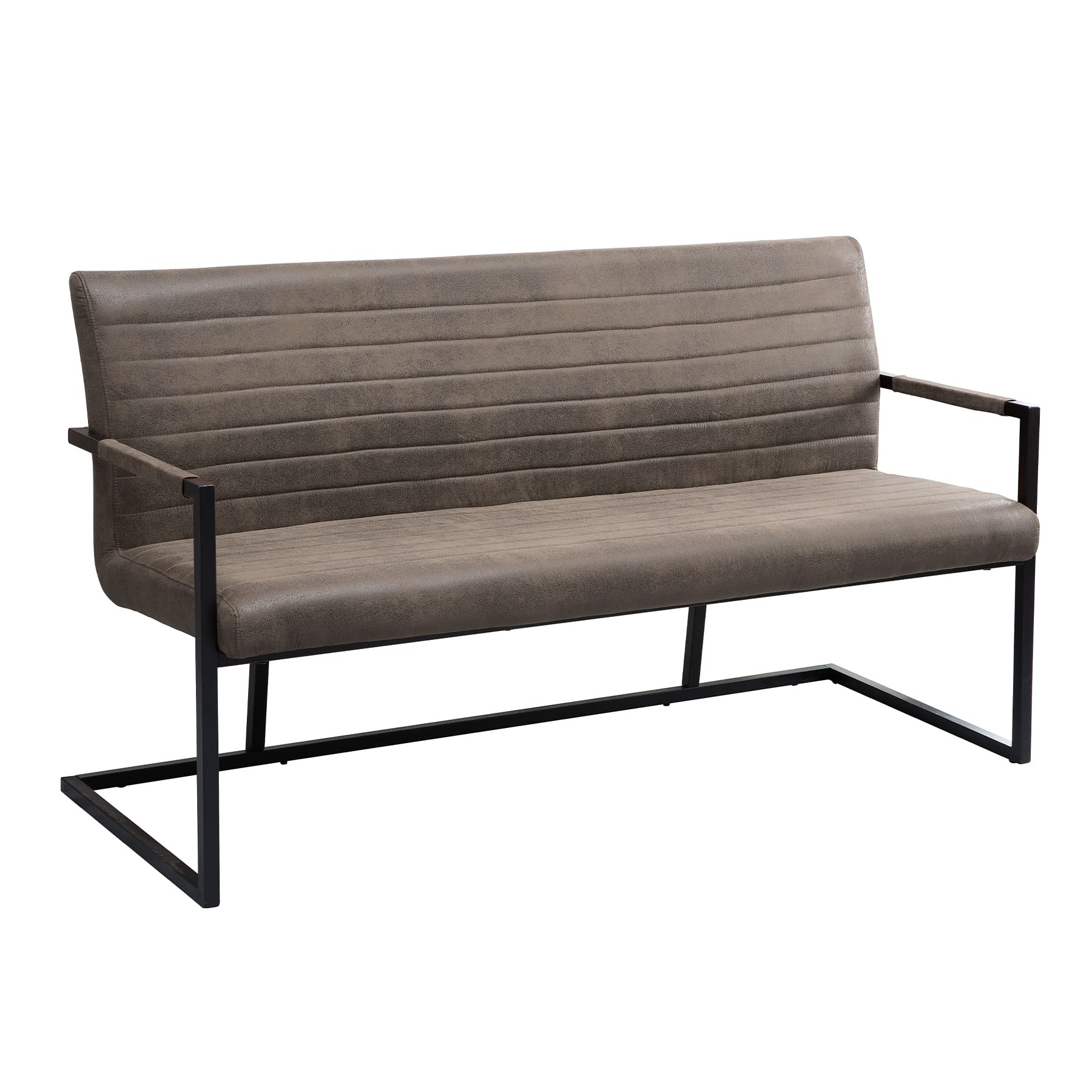 Industrial Freischwinger Bank LOFT 160cm Taupe mit Armlehne