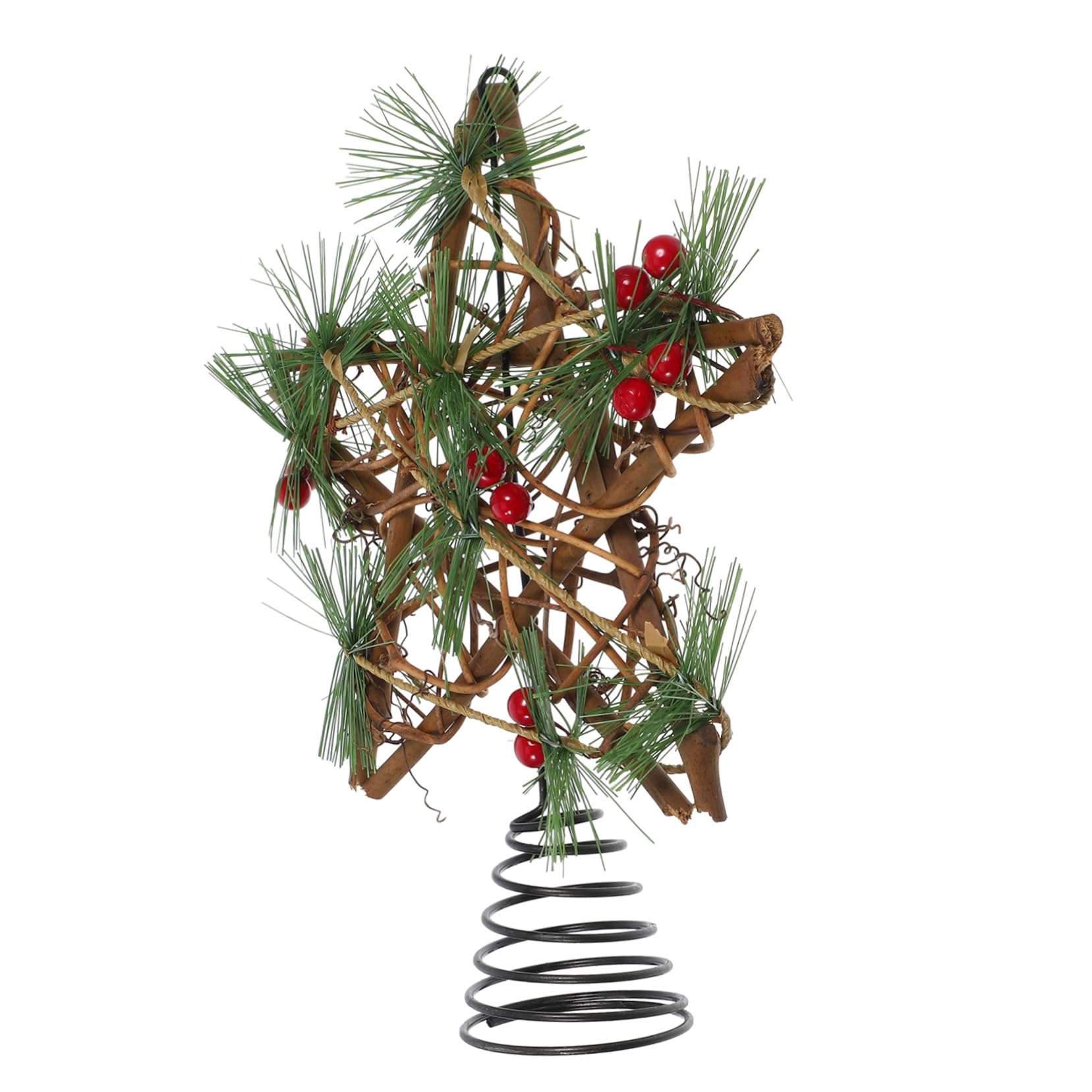 PRETYZOOM 3St weihnachtsbaumspitze Stern Weihnachtsbaum Spitze Stern Christbaumspitze Baumspitze aus Weidengeflecht weihnachtsbaumspitze Glitzern Topper Baumspitze Ornament Eisen