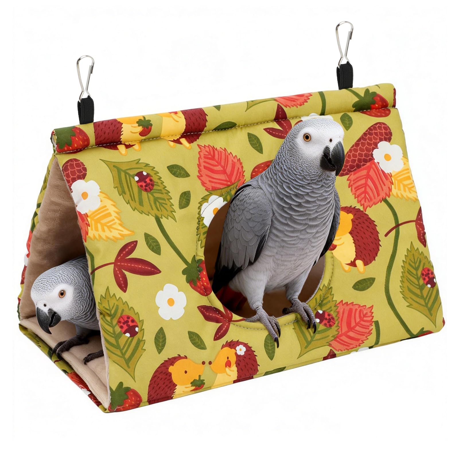 Rypet Bird Bed for Cage Warm Bird Hammock Nest Parrot Mustard Yellow,L