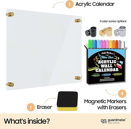Miniatura 6 de Tablero de escritura acrílico ultra transparente de alta calidad de borrado en seco  Calendario de pared transparente no magnético flotante