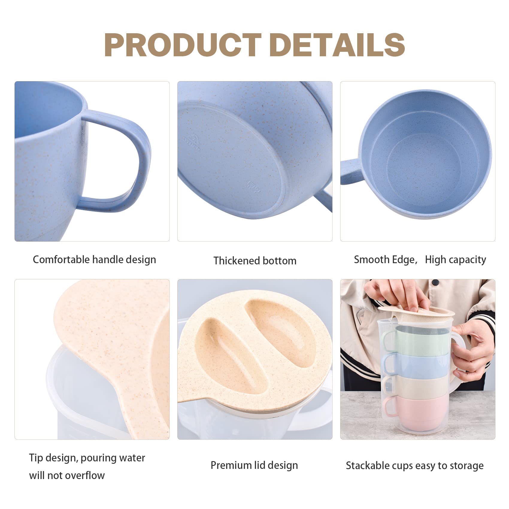 Set Di 5 Bicchieri In Plastica PP Riutilizzabili, 350 Ml, Infrangibili, 5 Colori (Verde, Blu, Beige, Viola, Rosa), Per Campeggio E Picnic - 3