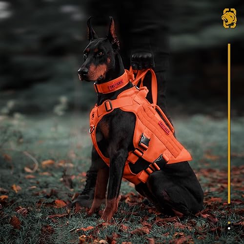 Miniatura 3 de OneTigris - Arnés táctico para perros medianos, diseño de malla transpirable, chaleco de servicio para perros con asa y bolsas Molle, ajustable para