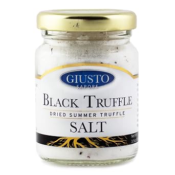 Giusto Sapore Italian Black Truffle Salt - 3.5 oz - Premium Gourmet Brand - Imported from Italy and Family Owned