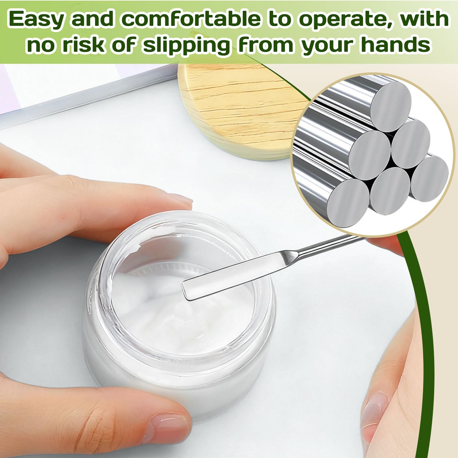 6PCS Lab Spatula Stainless Steel Small Metal Spatula Double Ended Micro Spatula Square/Round End Spatula Makeup Spatula Tool for Mixing Cosmetics (6 Pcs) — Amazon image 5