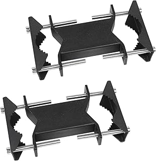 KSWLOR Double Antenna Mast Clamp V Jaw Block Heavy Duty Antenna Mast to Mast Clamp Kits,Deck Patio Umbrella Clamp Pole to Pole Mount Bracket Kits,Antenna Pipe Clamp for Ham,CB,TV,Flagpole,Patio umbrella