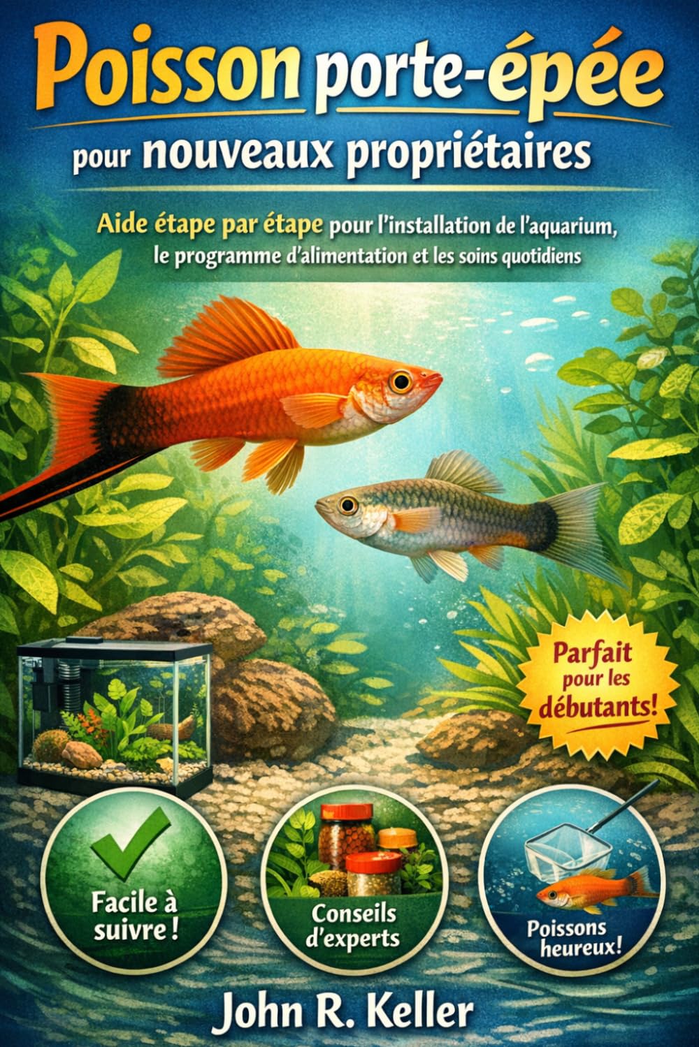 Poisson porte-épée pour nouveaux propriétaires: Aide étape par étape pour l'installation de l'aquarium, le programme d'alimentation et les soins quotidiens