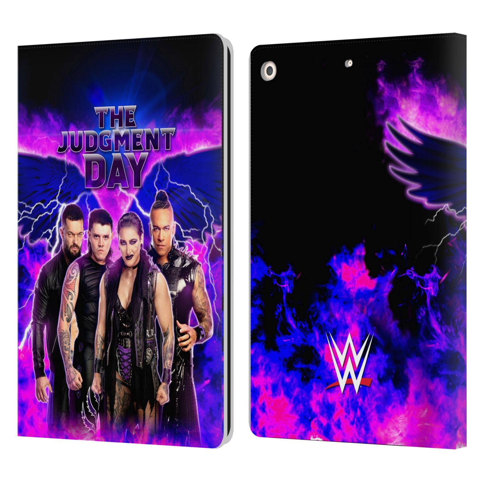 Head Case Designs Officially Licensed WWE Finn, Damian, Rhea, Dominik The Judgment Day Leather Book Wallet Case Cover Compatible with Apple iPad 10.2 2019/2020/2021