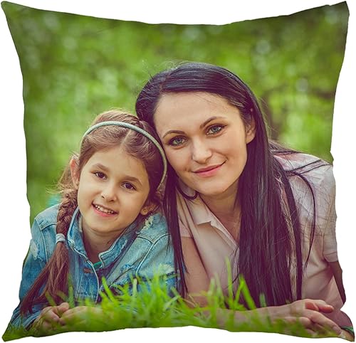 Kufutee Custom Decorative Pillow Case with PhotopicuterLogoNameThrow Pillow Cover for Home Sofa Couch Living Room (Mom)