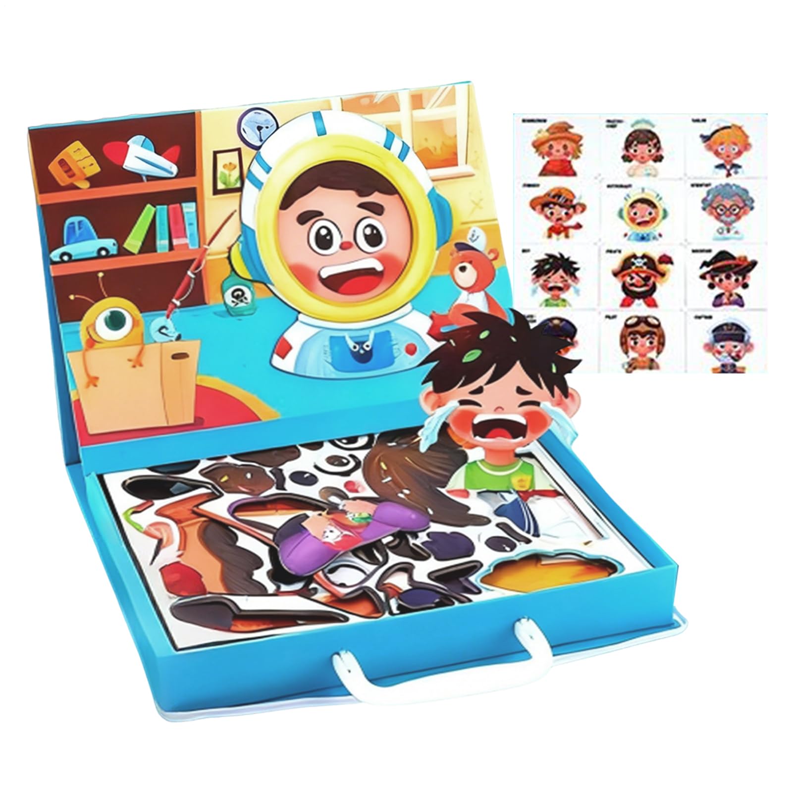 Générique Magnetisches Puzzle mit Gesicht – doppelseitiges | Simulationsspiel für Kinder, Kleinkinder mit kreativer Funktion, magnetische Puzzles für Mädchen, , Schule, Haus,