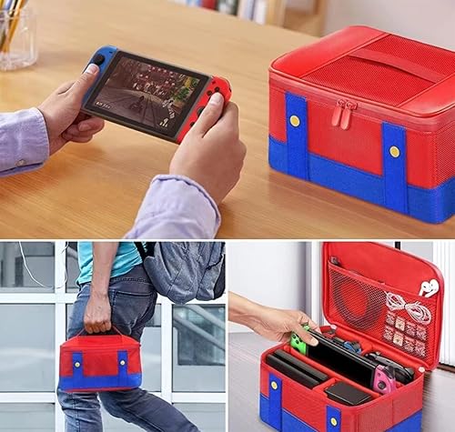 Miniatura 4 de ZOAONWKS Storage bag for nintendo Switch Carry Case, Storage Carrying Case for Nintendo SwitchSwitch OLED ( red-blue)