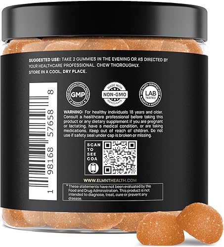 Miniatura 6 de Gomitas para dormir extra fuertes de melatonina XR de 2,450 mg con melatonina de liberación lenta, teanina de magnesio y Ashwagandha Sensoril -