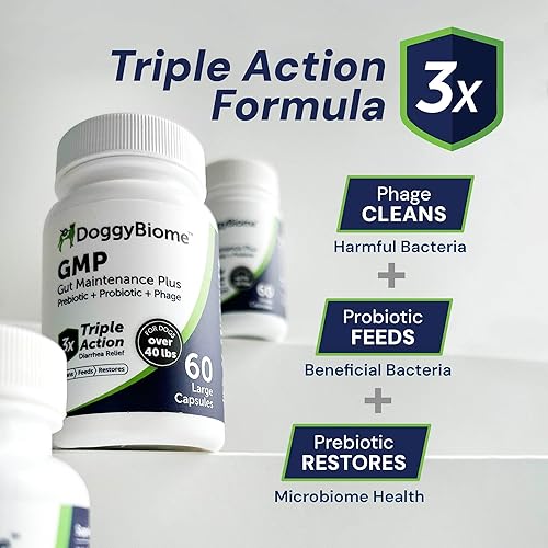 Miniatura 3 de AnimalBiome Probióticos para perros - Prebióticos y probióticos GMP - Reduce los brotes de diarrea - para perros de más de 40 libras (60 cápsulas) -