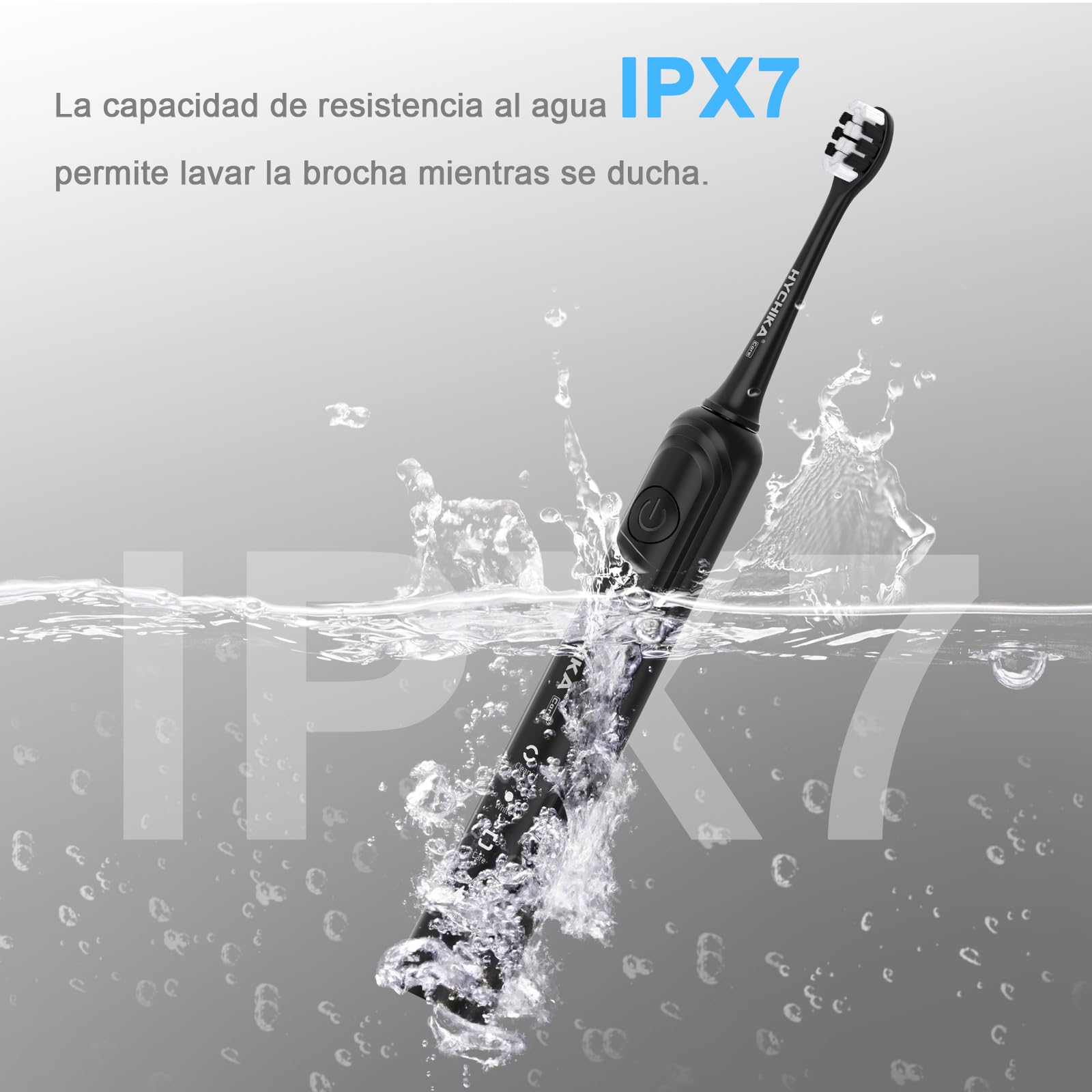Cepillo de dientes eléctrico sónico para adultos,recargable 240 días de duración de batería con 2500mAh,8 cabezales de repuesto,3 modos de limpieza y resistencia al agua IPX7,negro