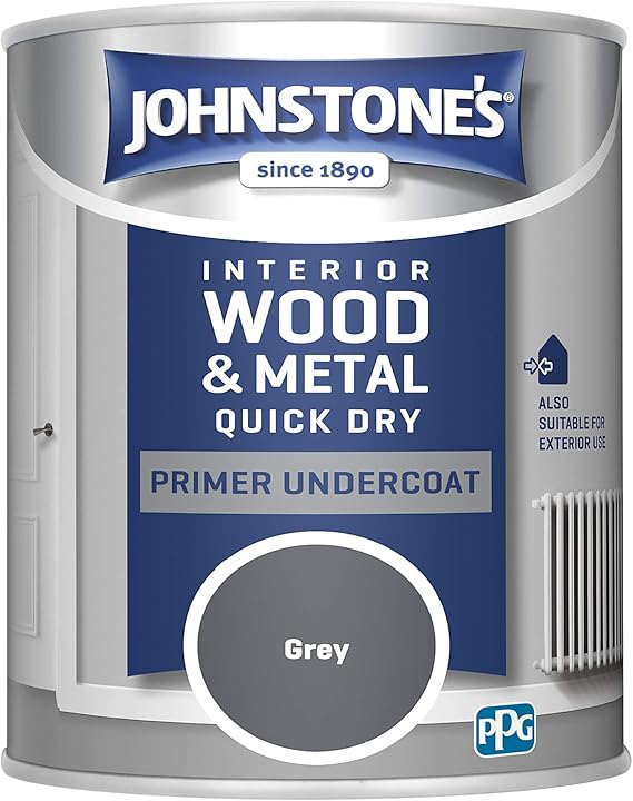 Johnstone's Quick Dry Gloss Primer Undercoat Grey Water Based