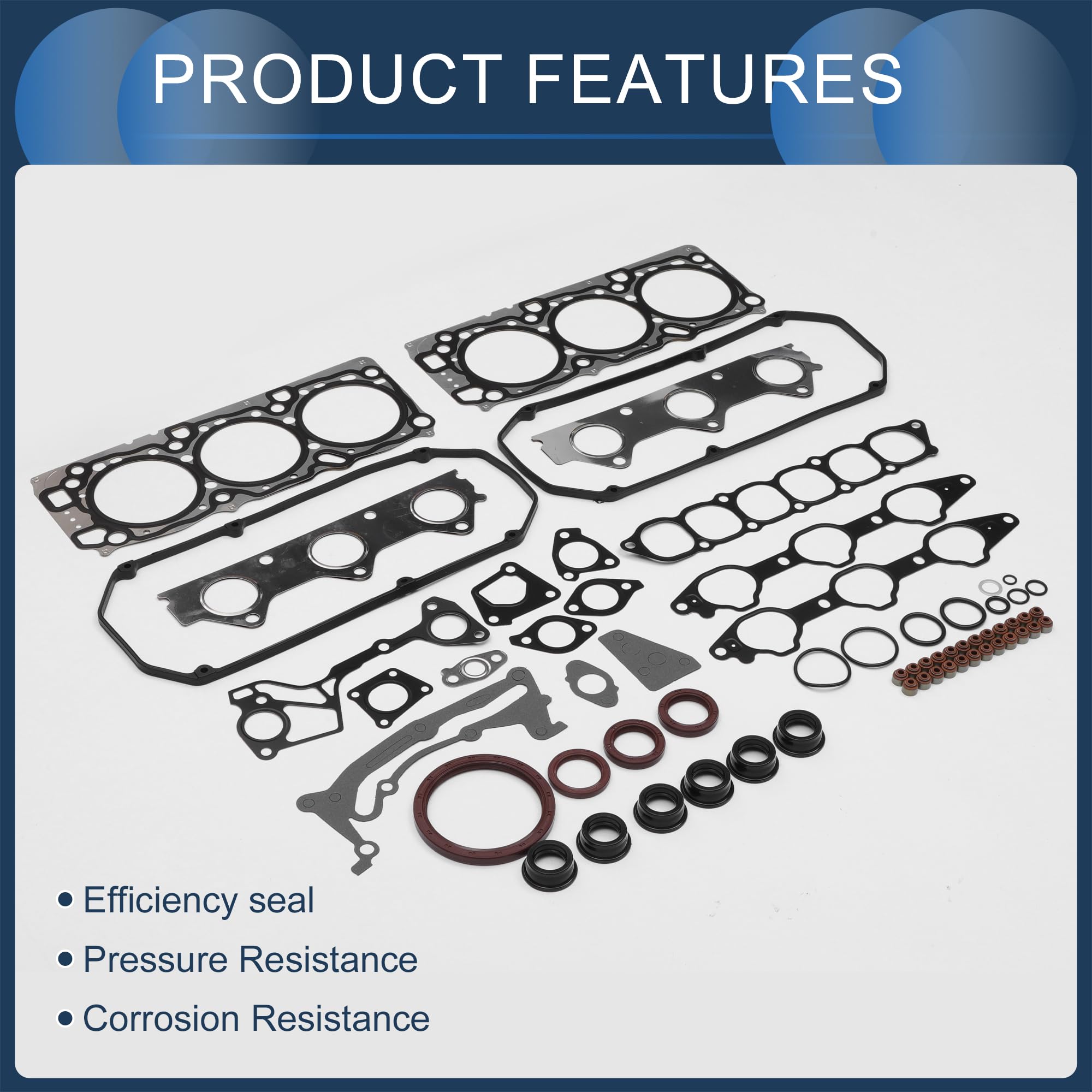 Juego De Juntas De Culata Del Cilindro para Mitsubishi | Oe: MD977866, Material: Goma Metal, Color: Negro, Resistencia Altas Temperaturas, Rendimiento Estable, Instalación Fácil