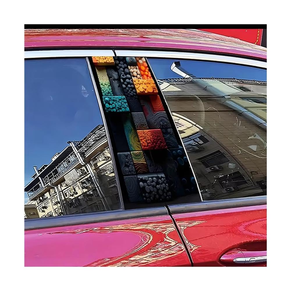 Bertdcx One Color 2 Car Center Pillar Stickers Texture Collage B-Pillar Scratch Protection Auto Parts