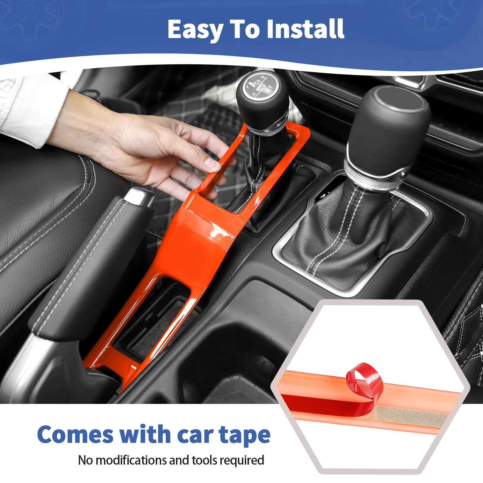 Amazon.com: RT-TCZ for Jeep JL Orange Console Gear Shift 4WD
