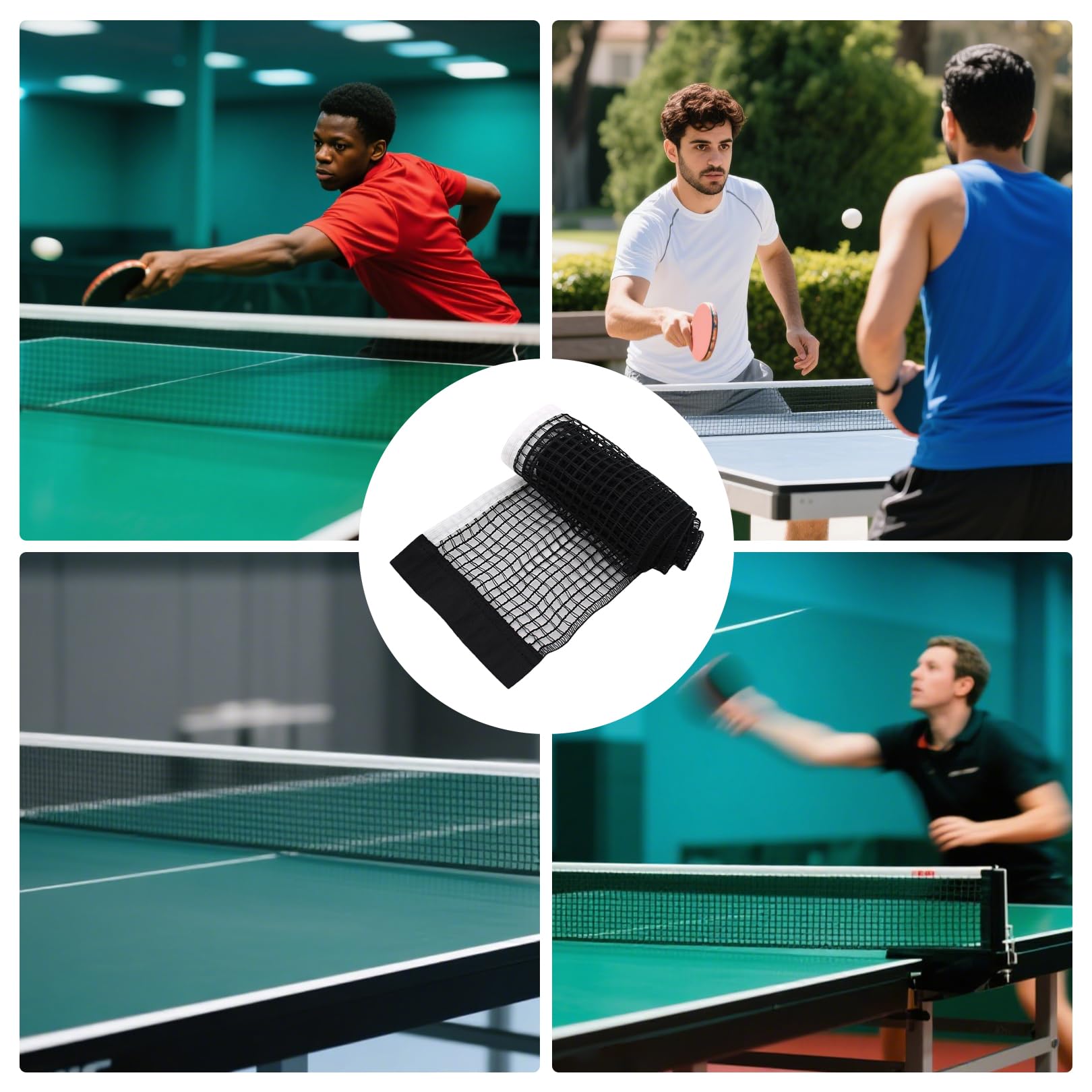 Red de ping pong para cualquier mesa, 180 × 15 cm, red portátil de ping pong para exterior e interior, red de repuesto para entrenamiento de tenis de mesa, color negro, resistente y duradero bloque de