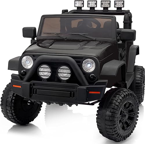 Juguete de coche de paseo para niños, coche eléctrico de 24 V para niños con control remoto, motores de 2 x 200 W, color negro