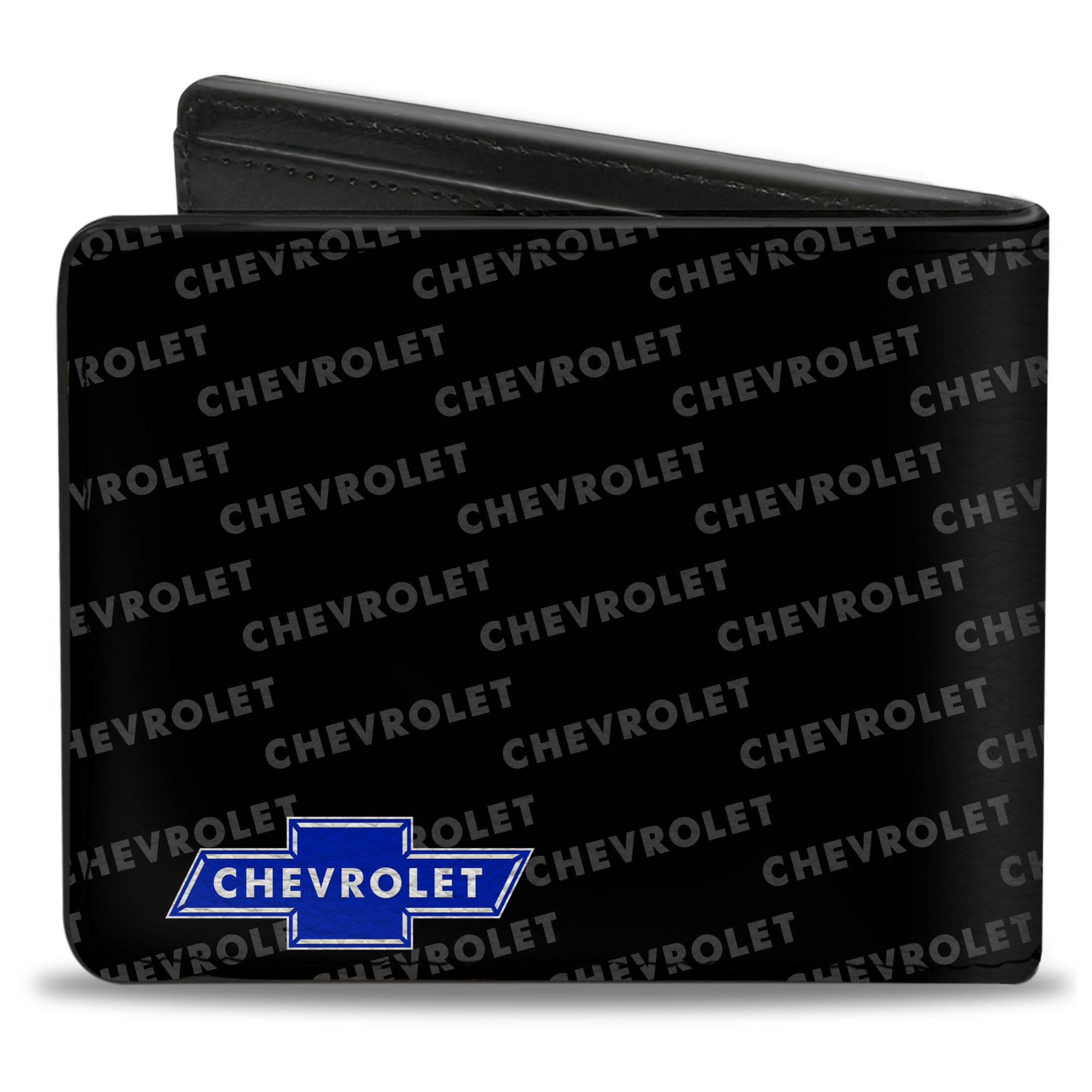 Buckle-Down Men's PU Bifold Wallet-Chevy Bowtie Corner w/Text, Multicolor, 4.0