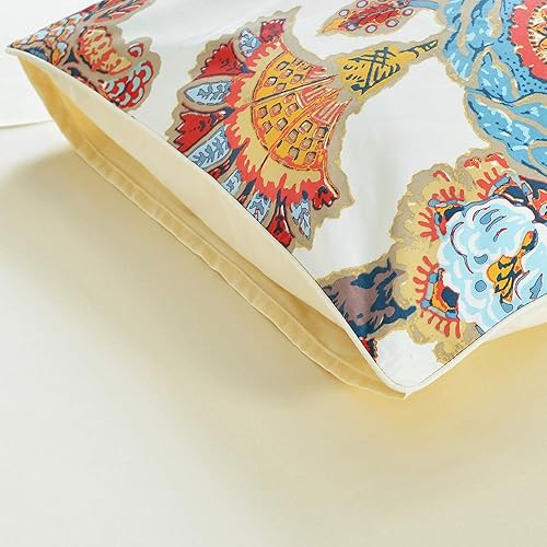 Miniatura 3 de Softta Fundas de almohadafundas de almohada de 20 x 36 pulgadas, diseño de flores desgastadas, coloridas, rojas y naranjas, de lujo, bohemio,