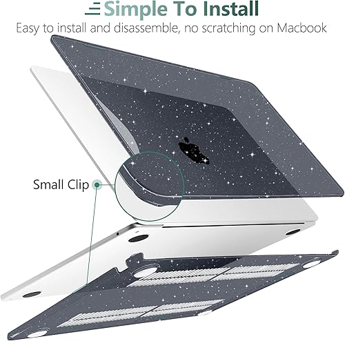 Miniatura 5 de MEEgoodo Funda con purpurina para MacBook Air M4M3M2 de 15 pulgadas 2025 2024 2023, compatible con el modelo (A3241A3114A2941), carcasa para laptop