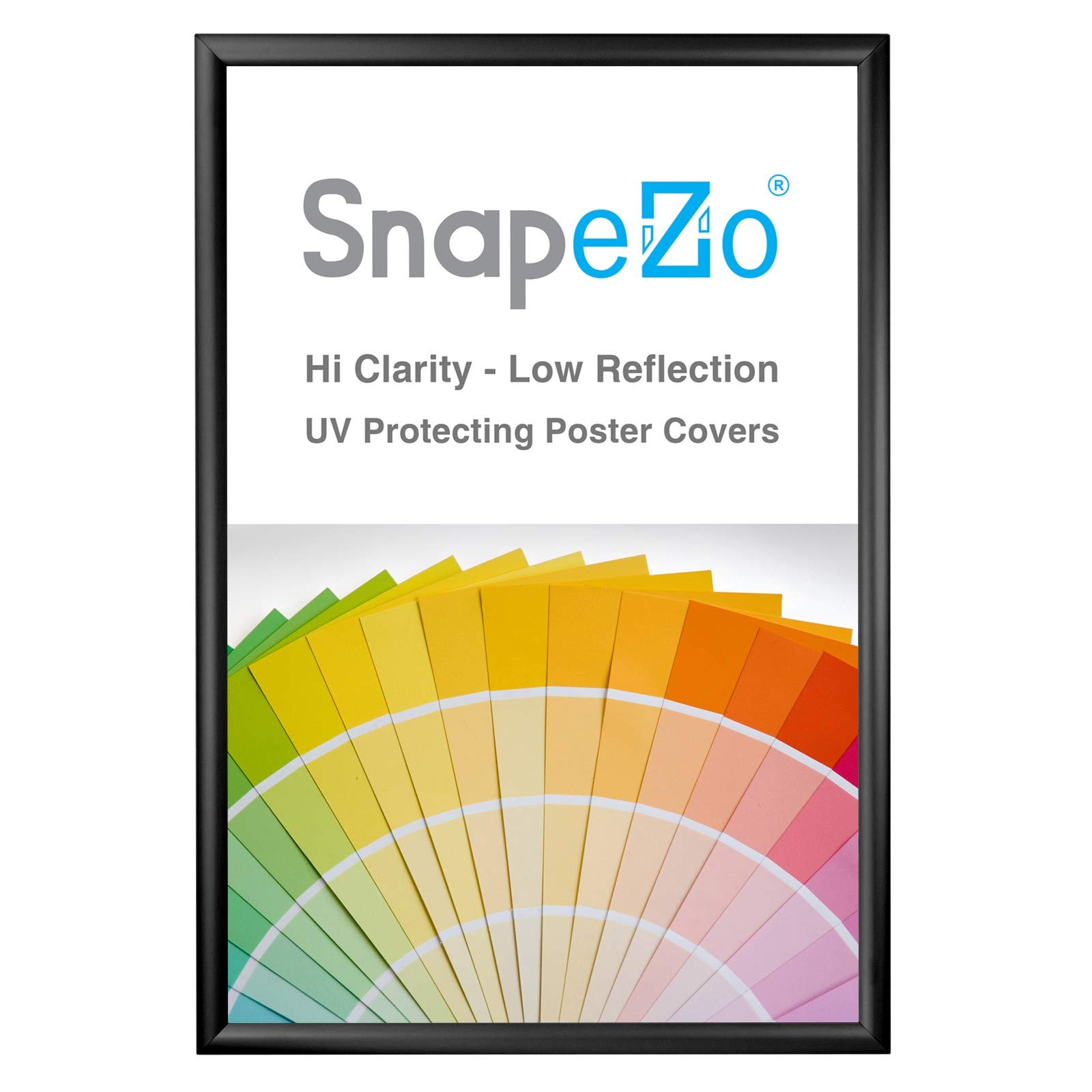 SnapeZo Poster Frame 25x37 Inches, Black 1.2 Inch Aluminum Profile, Front-Loading Snap Frame, Wall Mounting, Premium Series