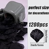 Vista 2 de CO-RODE 1200 pétalos de rosa negra, flores artificiales para bodas, fiestas, ambiente nocturno romántico, día de San Valentín, aniversarios