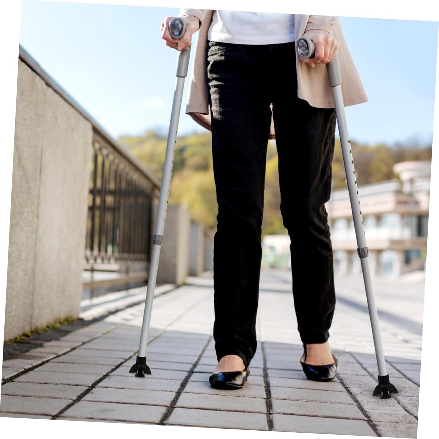 20pcs Skid Cane Foot Cover Trekking Crutch Tips for Enhanced Stability and Balance Lightweight Easy to Install Fits Standard and Folding Canes