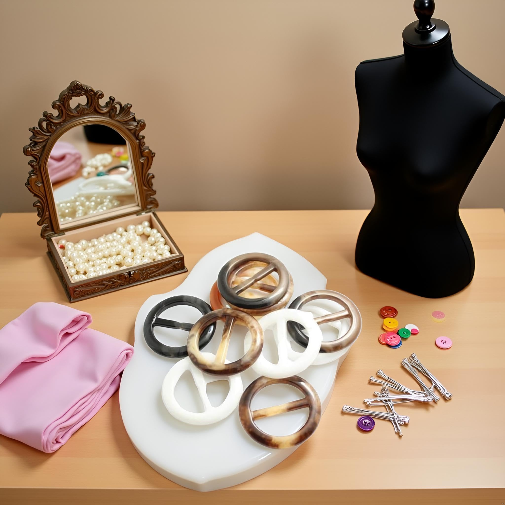 Lot De 6 Sets De Table Ovales En Plastique Tressé Beige 43 Cm Longueur