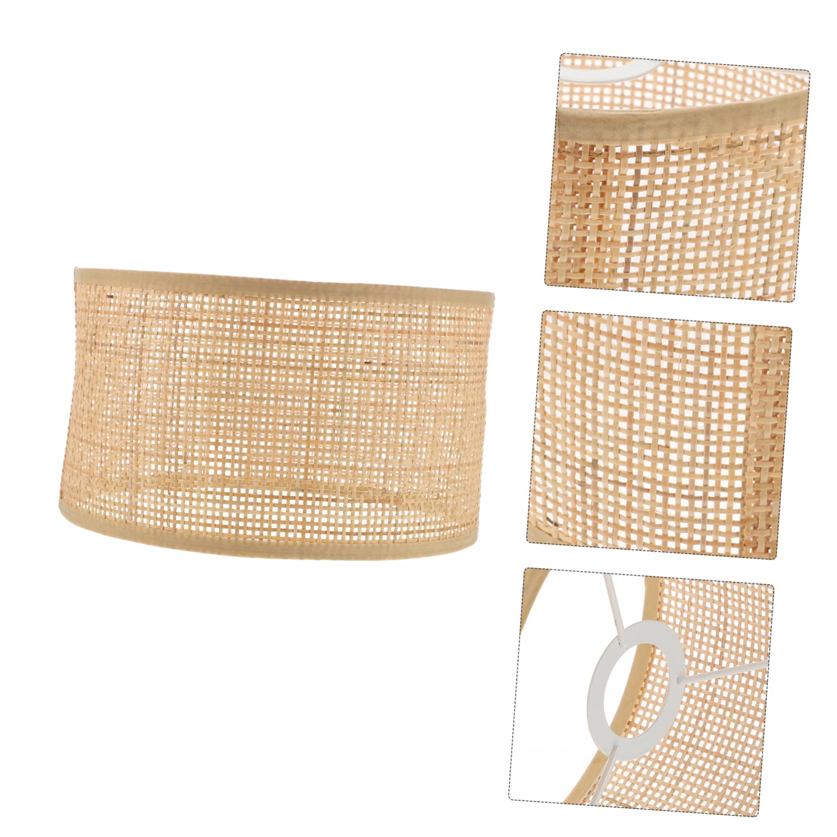 DOITOOL Abat Jour Rotin Tissé la Main pour Plafonnier, Abat-jour Suspendu Créatif, Finition Soignée, Protège les Yeux, Décoration Maison Rustique Élégante