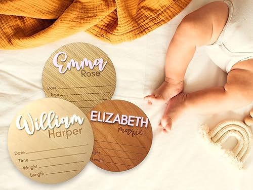 Miniatura 8 de Bleed Proof Engineered Wood, Hello World Newborn Sign, Baby Announcement Sign, Newborn Announcement Sign, Birth Announcement Sign - 5.5"