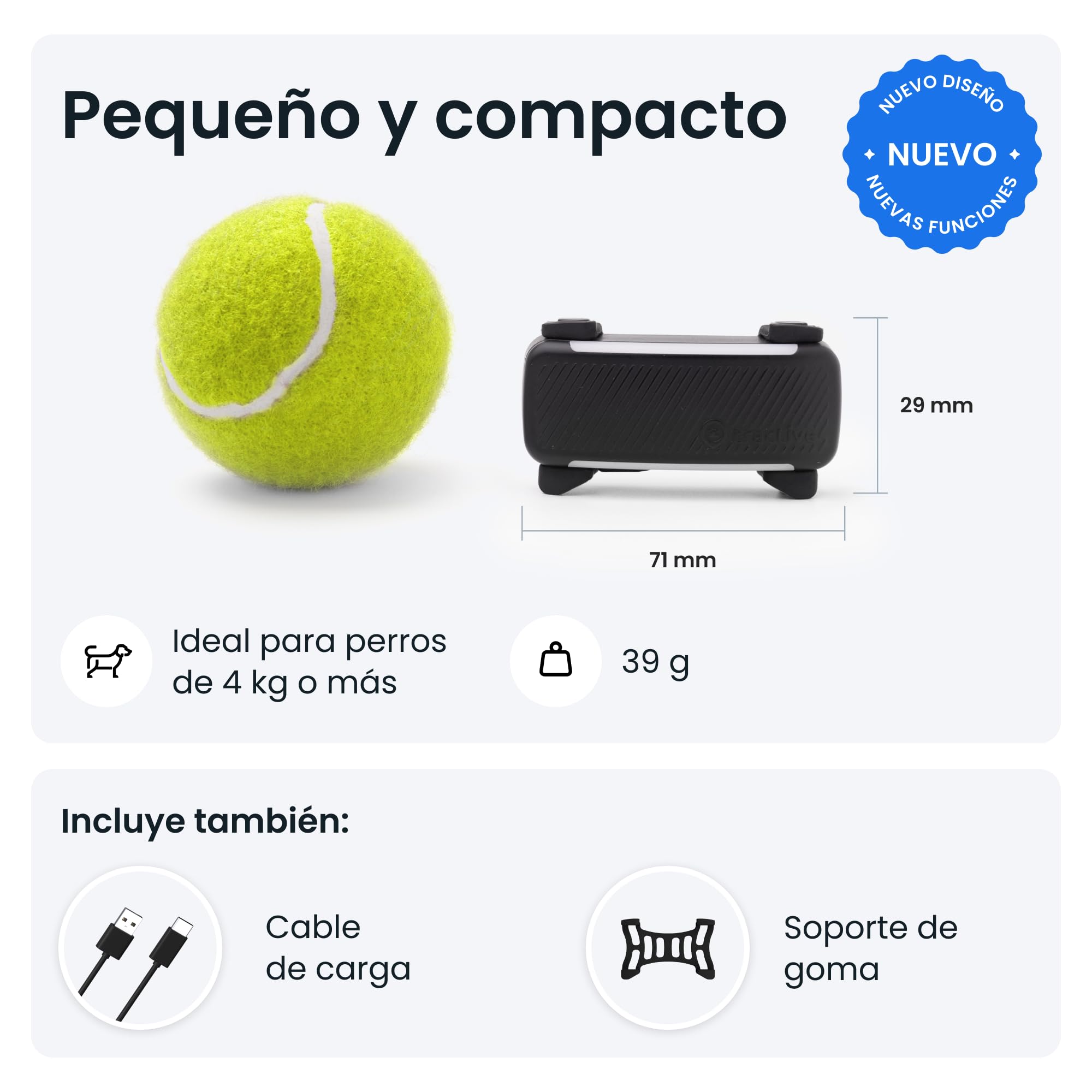 Tractive - GPS perros | 2025 Edición | N.º 1 del mercado | Localización en tiempo real | Alertas antifuga | Monitor de actividad | Avisos de salud | Seguimiento de ladridos (Negro)