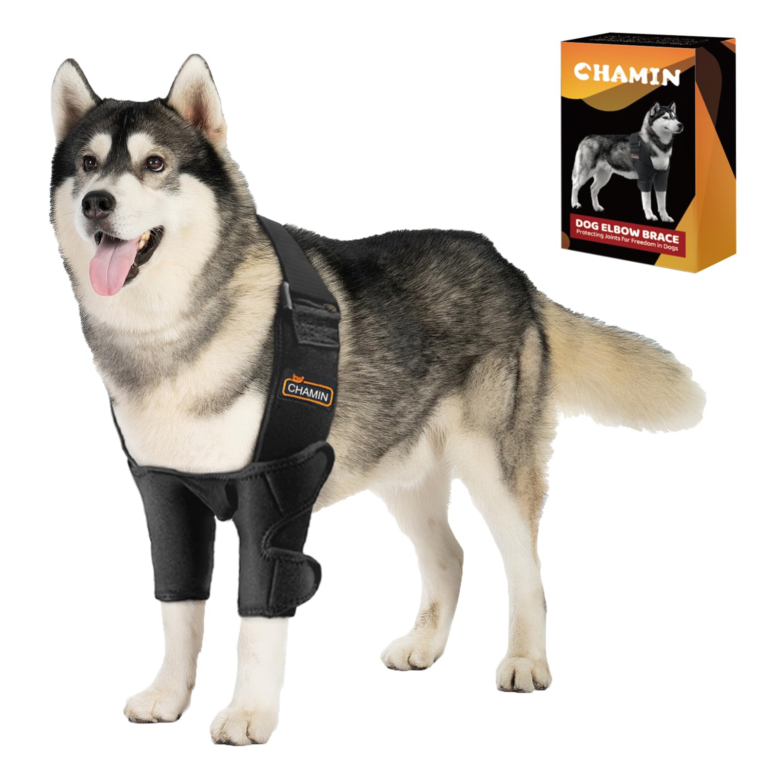 Photo 1 of (large) CHAMIN Dog Elbow Brace for Shoulder and Front Leg, Dog Elbow Protector Pads for Hygroma, Arthritis, Dysplasia, Pressure Sores, Shoulder Dislocation, Elbow Injury and Wound Healing,et(L)