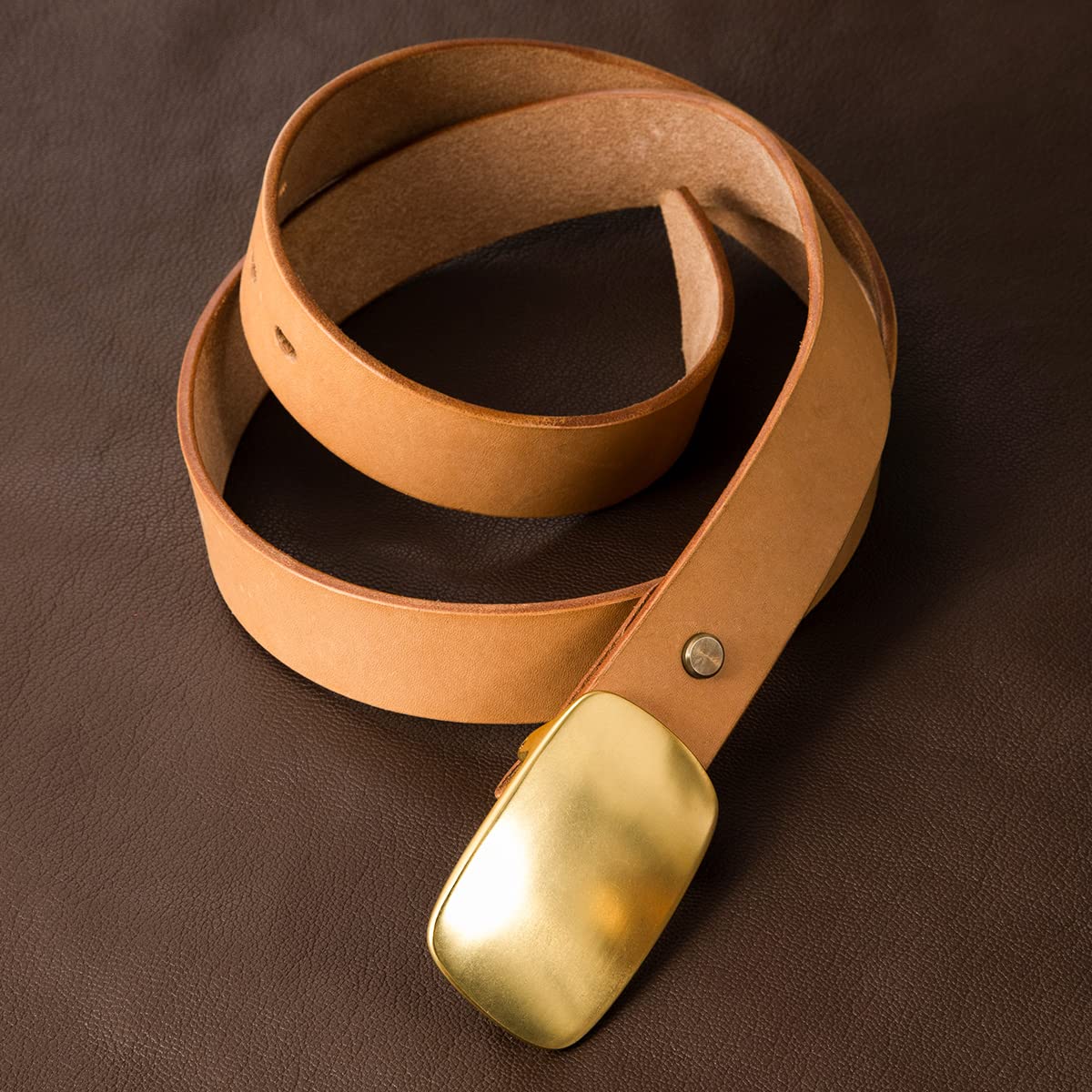 WUTA Men/Women's Solid Brass Belt Buckle Strap Center Pin Style