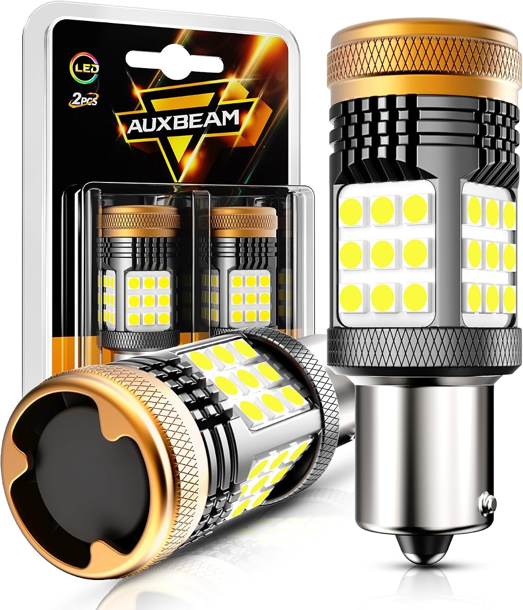 Auxbeam B21 Series 1156 LED Bulbs White Built in Resistor Error Free