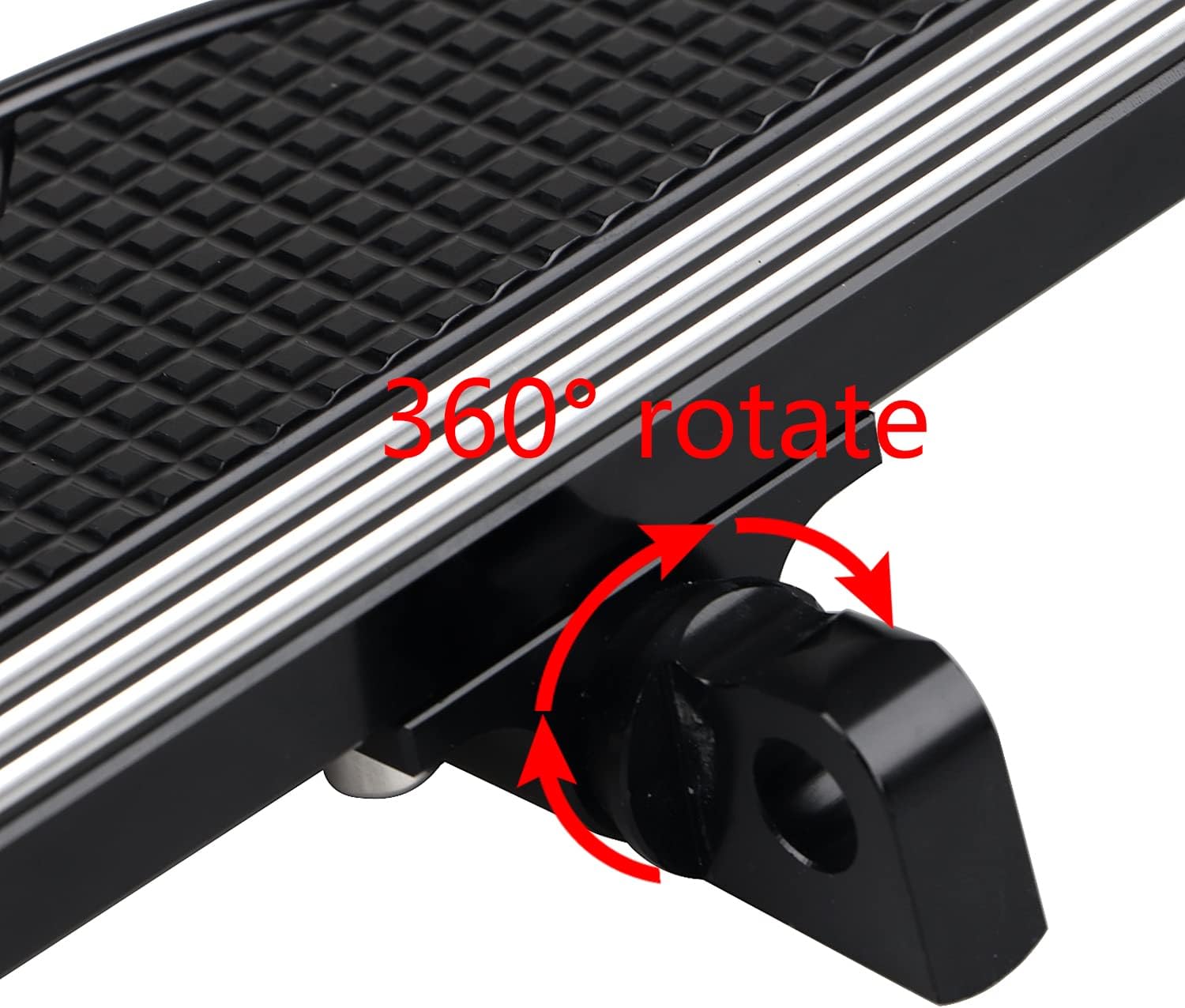 CNC Defiance Rear Passenger Floorboards Footboard Male Mount Foot Pegs For Harley Touring FLHX Dyna Sportster Softail, Black Cut