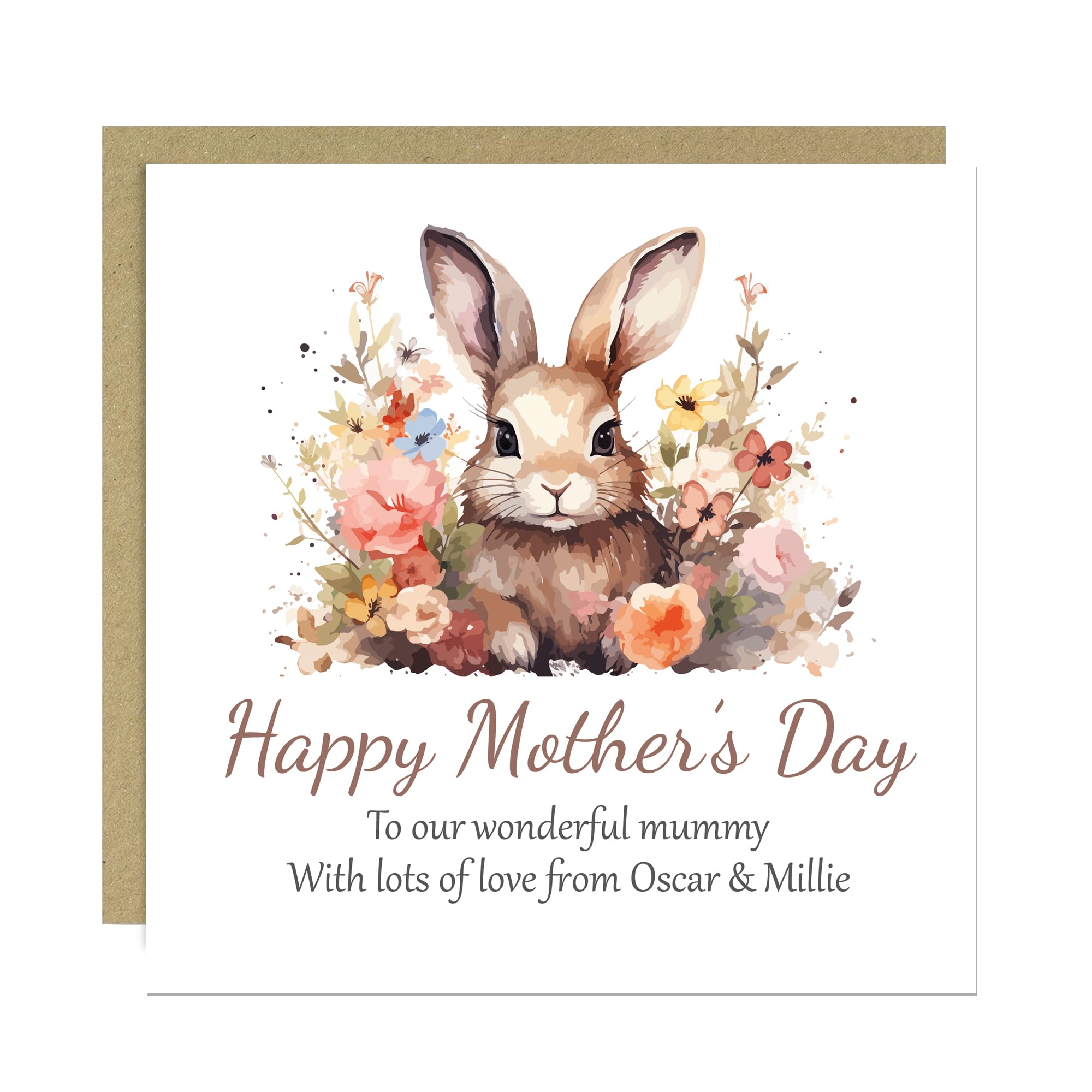RED OCEAN Personalised Mothers Day Card, Wonderful Mummy Mothers Day Card With Kraft Envelope, Card For Mummy, Card For Her, Funny Mothers Day Card, Thank You Card From Daughter Son