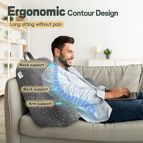 Miniatura 4 de Almohadas de lectura y reposo en cama gris