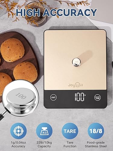 Miniatura 2 de JOYHILL Báscula de alimentos de 22 libras báscula digital de cocina onzas y gramos báscula de peso de alimentos de acero inoxidable premium con