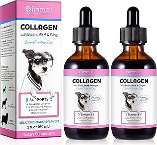 Collagen für Hunde, Flüssiges Kollagen Hunde 120ml, Kollagenpräparat für Haut und Fell von Hunden, Bei Trockener und Juckender Haut, Präparate für Knochen und Gelenke von Hunden